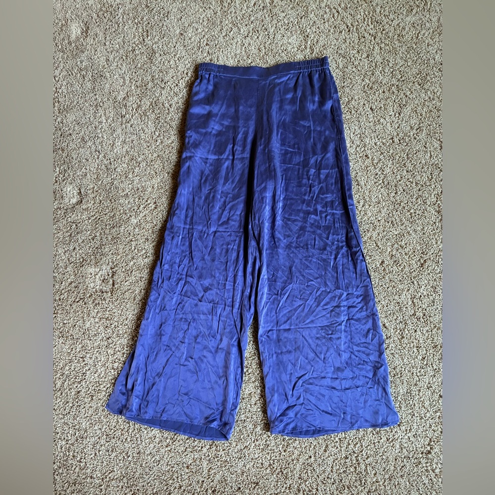 LUNYA Washable Silk High Rise Pant Pajama Bottoms Pants Flow Purple Lilac MEDIUM